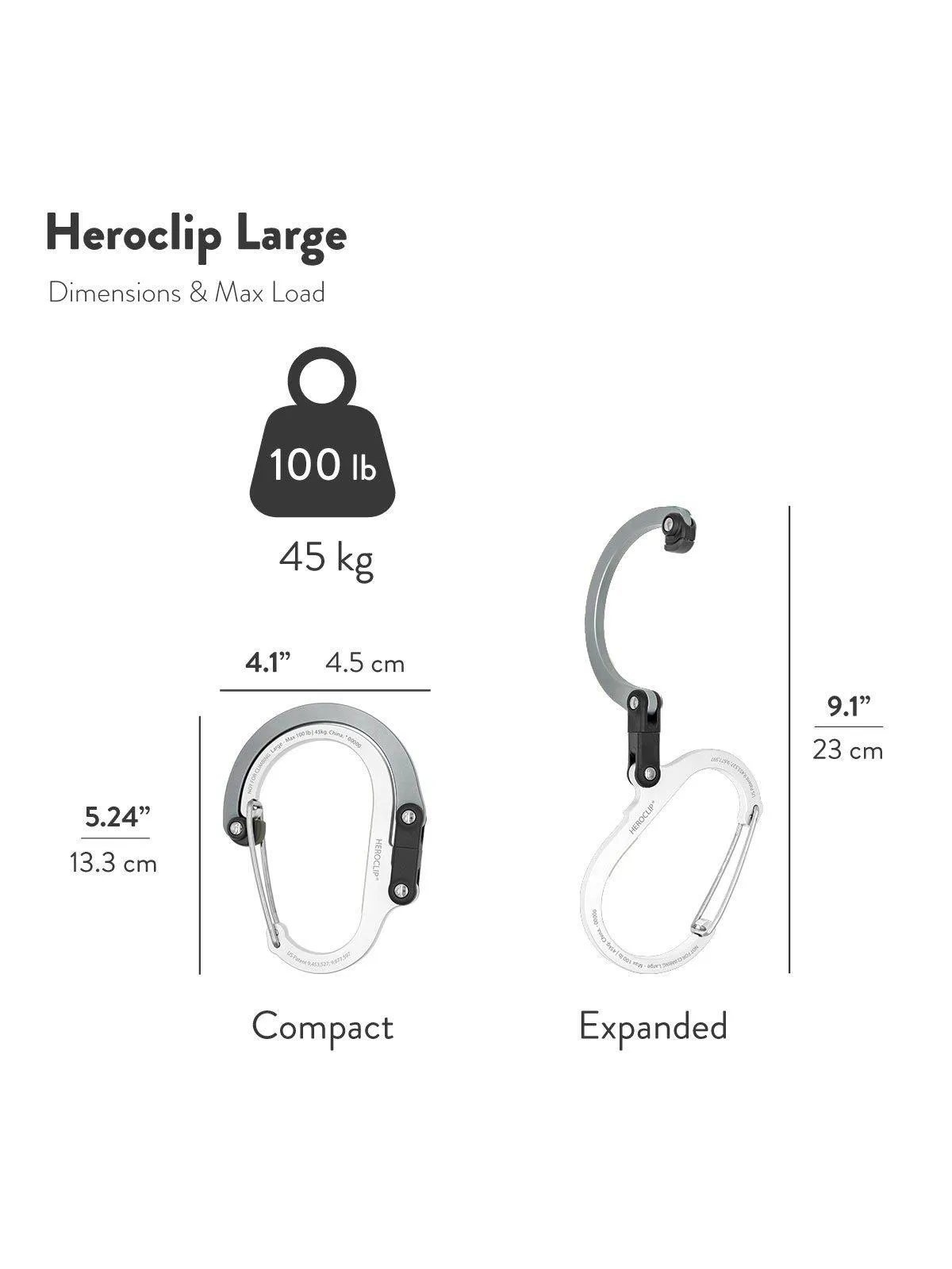 Heroclip Carabiner Large Shade of Grey