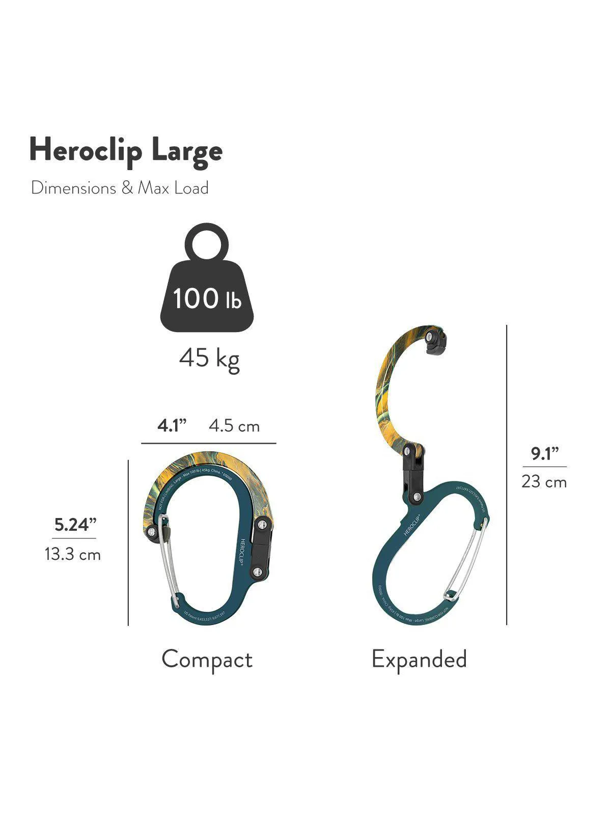 Heroclip Carabiner Large Tidal