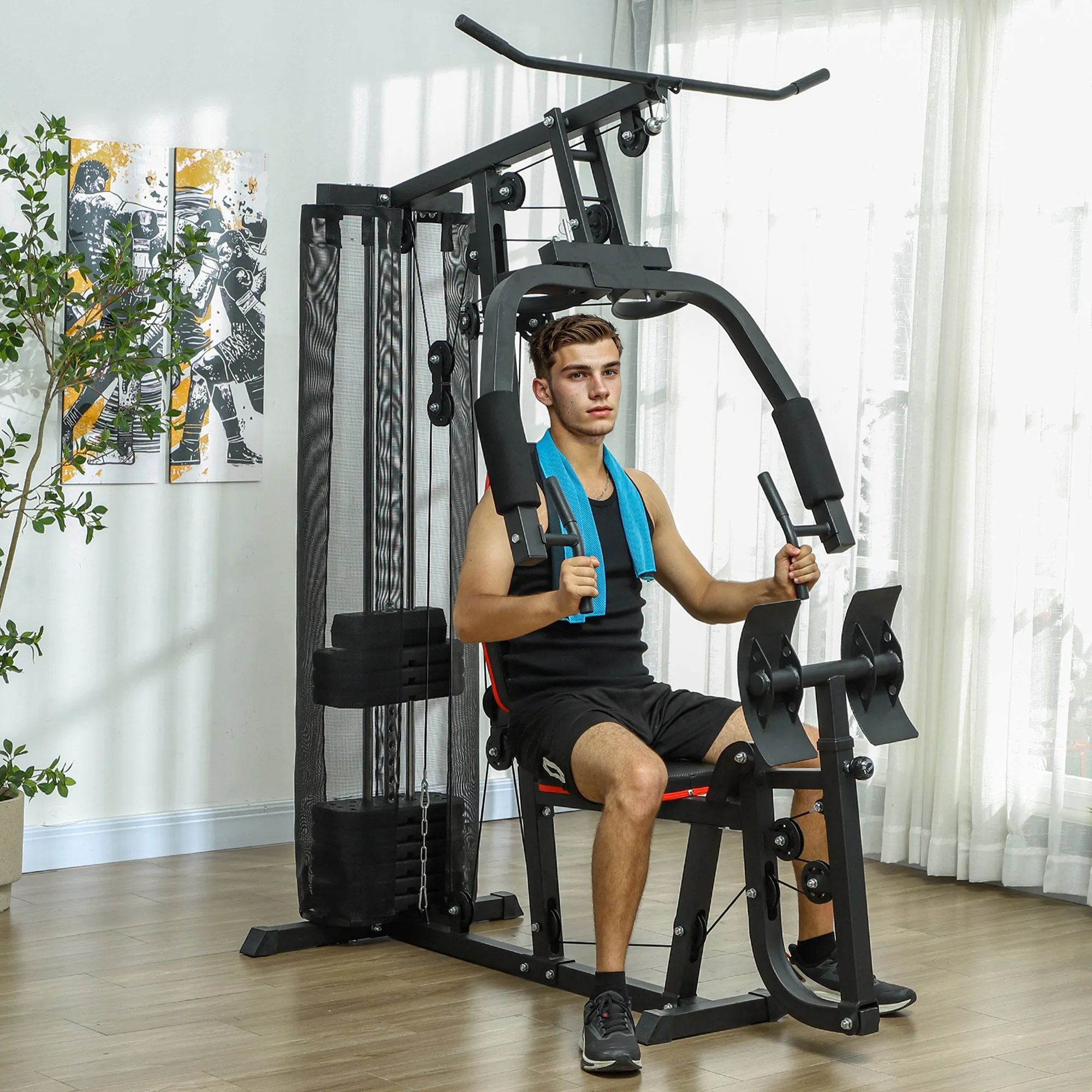 Home Gym Machine Compact Multi Gym with 45kg Weight Stack