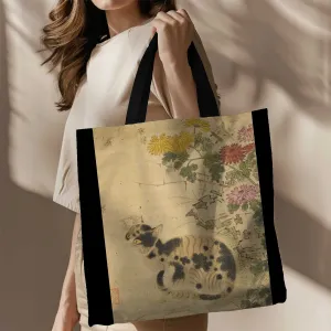 Japandi Style Large Canvas Tote Bag