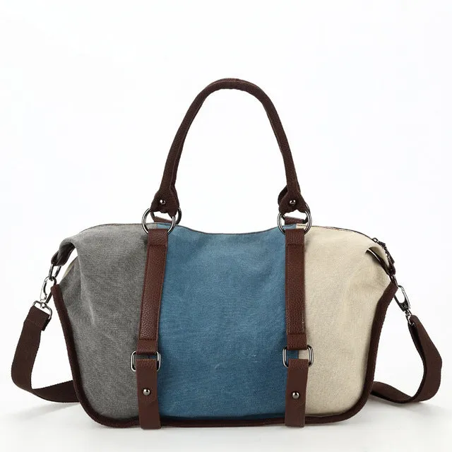 KVKY Canvas With Zipper Pockets Shoulder Bag