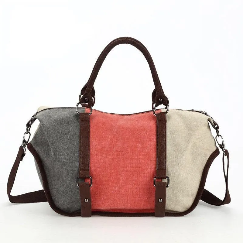 KVKY Canvas With Zipper Pockets Shoulder Bag