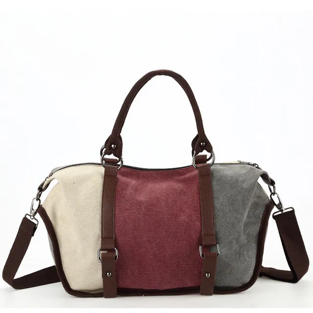 KVKY Canvas With Zipper Pockets Shoulder Bag