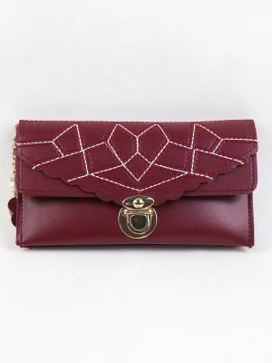 Ladies Hand Purse Clutch 01 Maroon