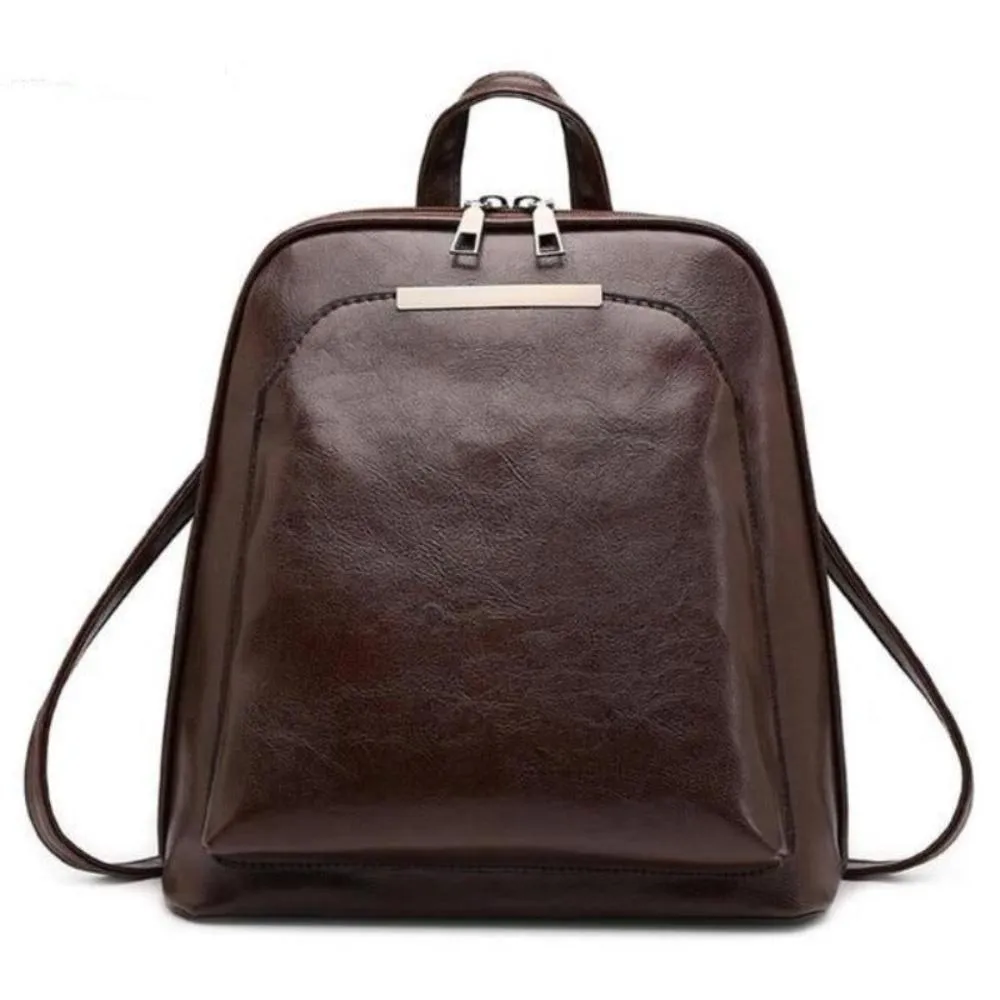 Leather Travel Satchel Shoulder School Backpack