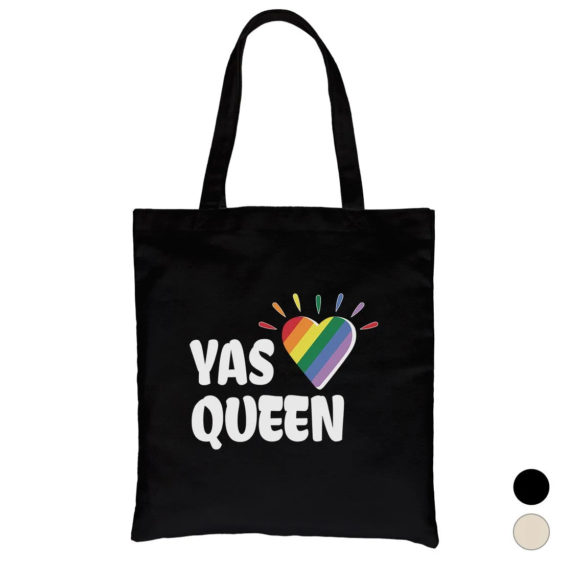 LGBT Yas Queen Rainbow Heart Canvas Bag