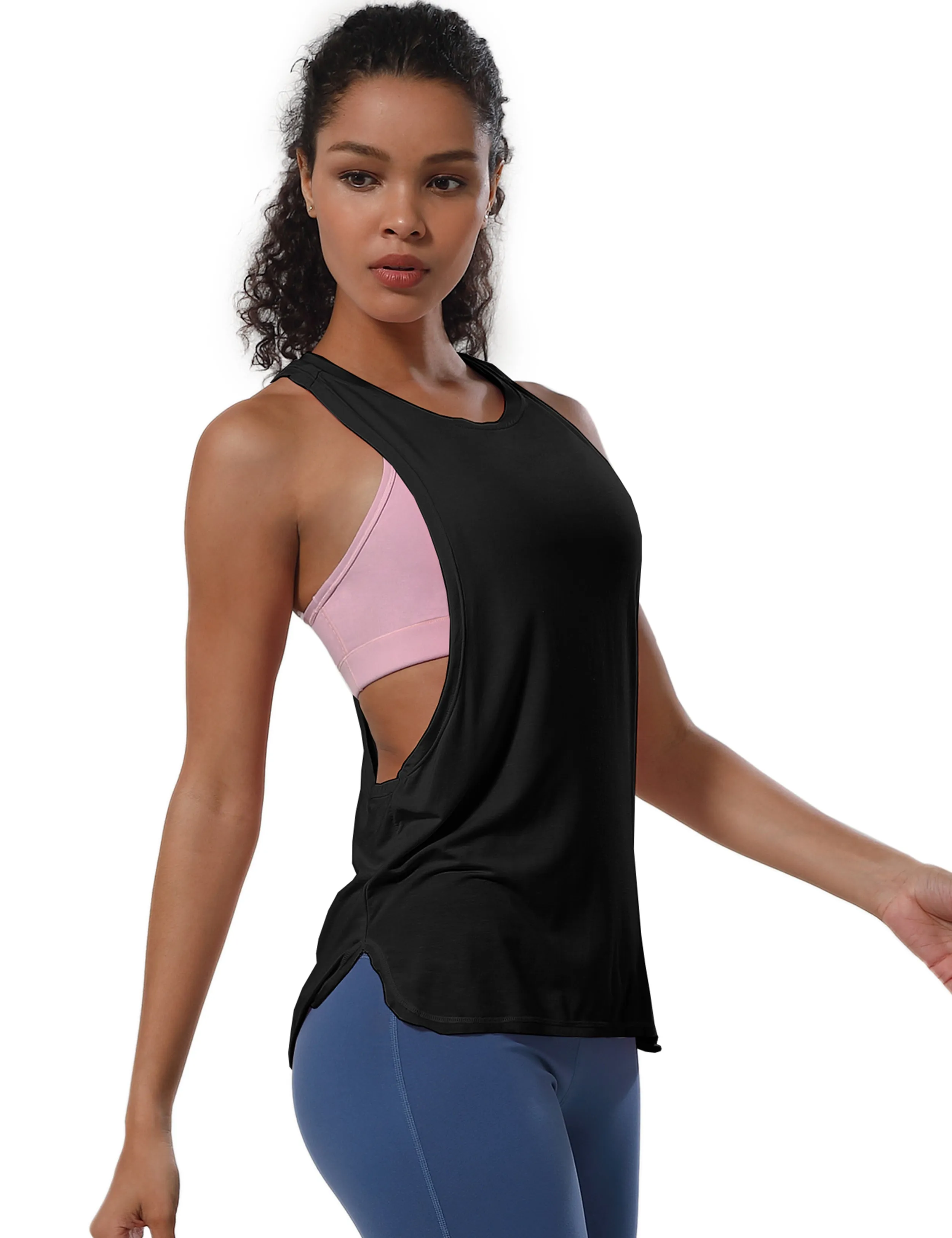 Low Cut Loose Fit Tank Top black ins_Gym