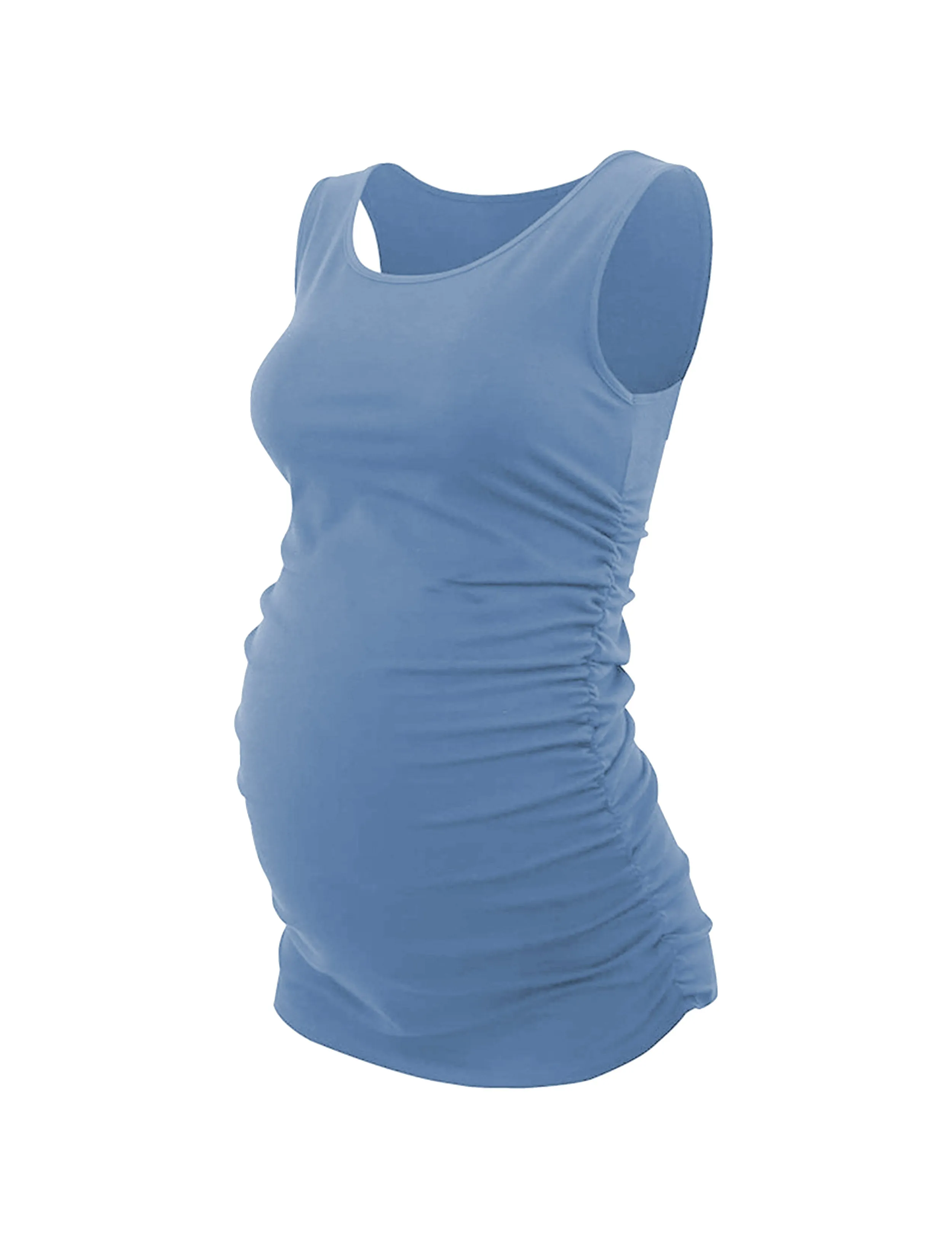 Maternity Side Shirred Tank Top electricblue_Gym