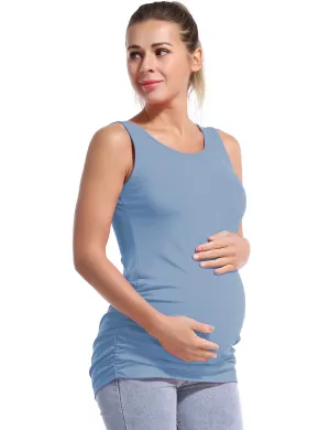 Maternity Side Shirred Tank Top electricblue_Gym