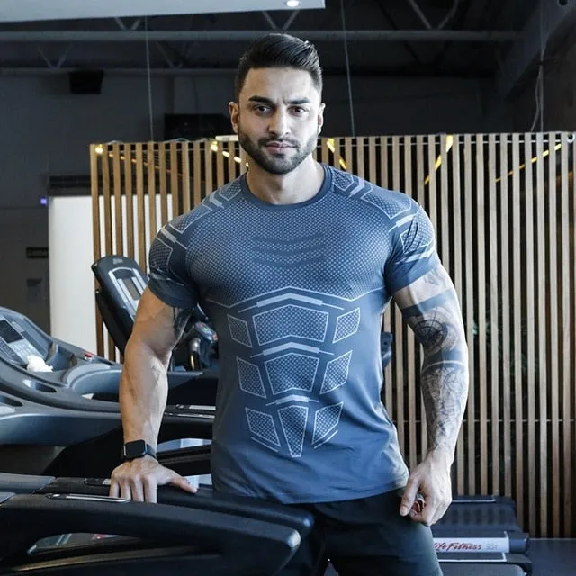 Men Fitness Slim High Elasticity T shirt