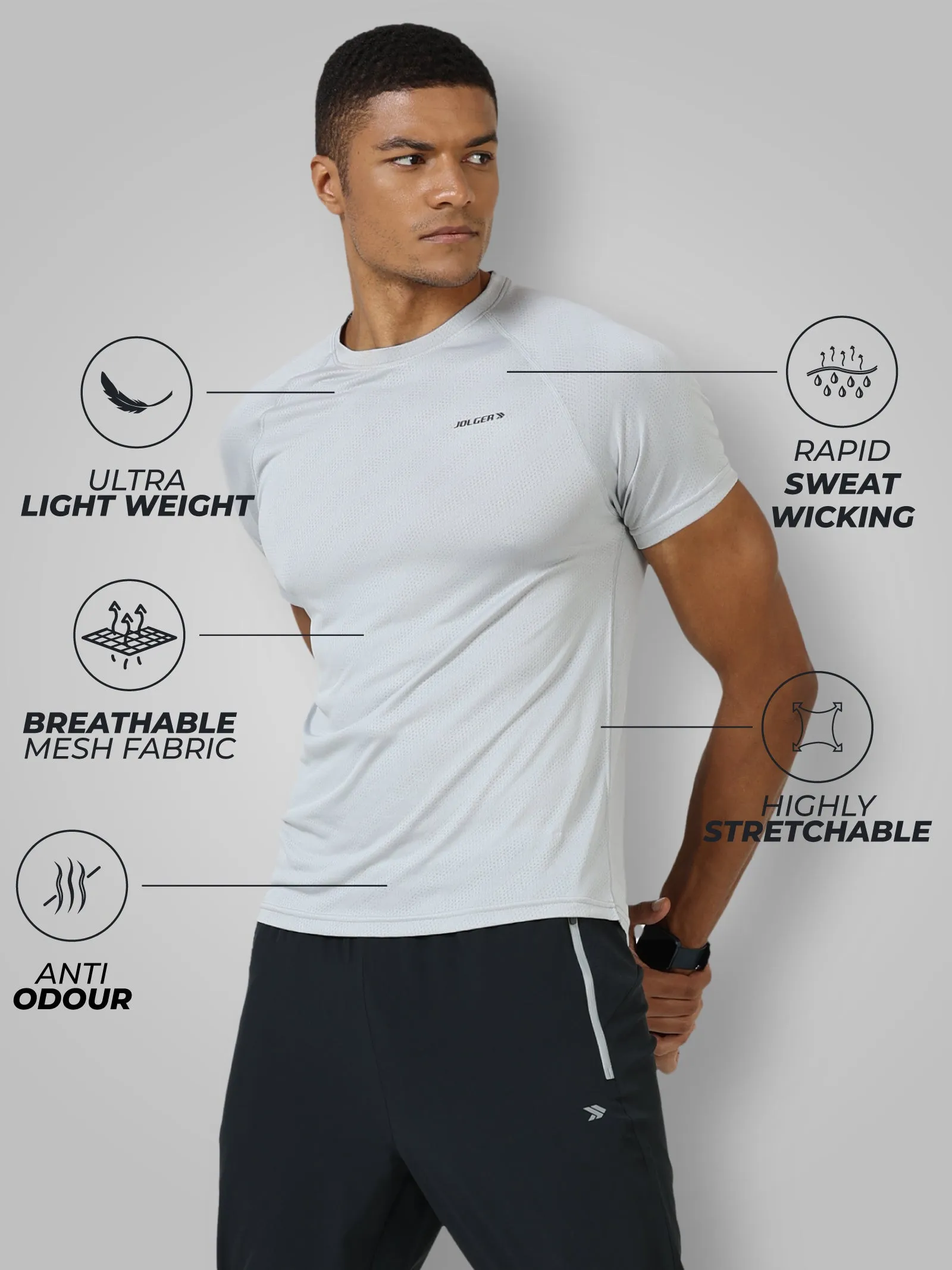 Men's Super Breathable Light weight Round neck T-shirt