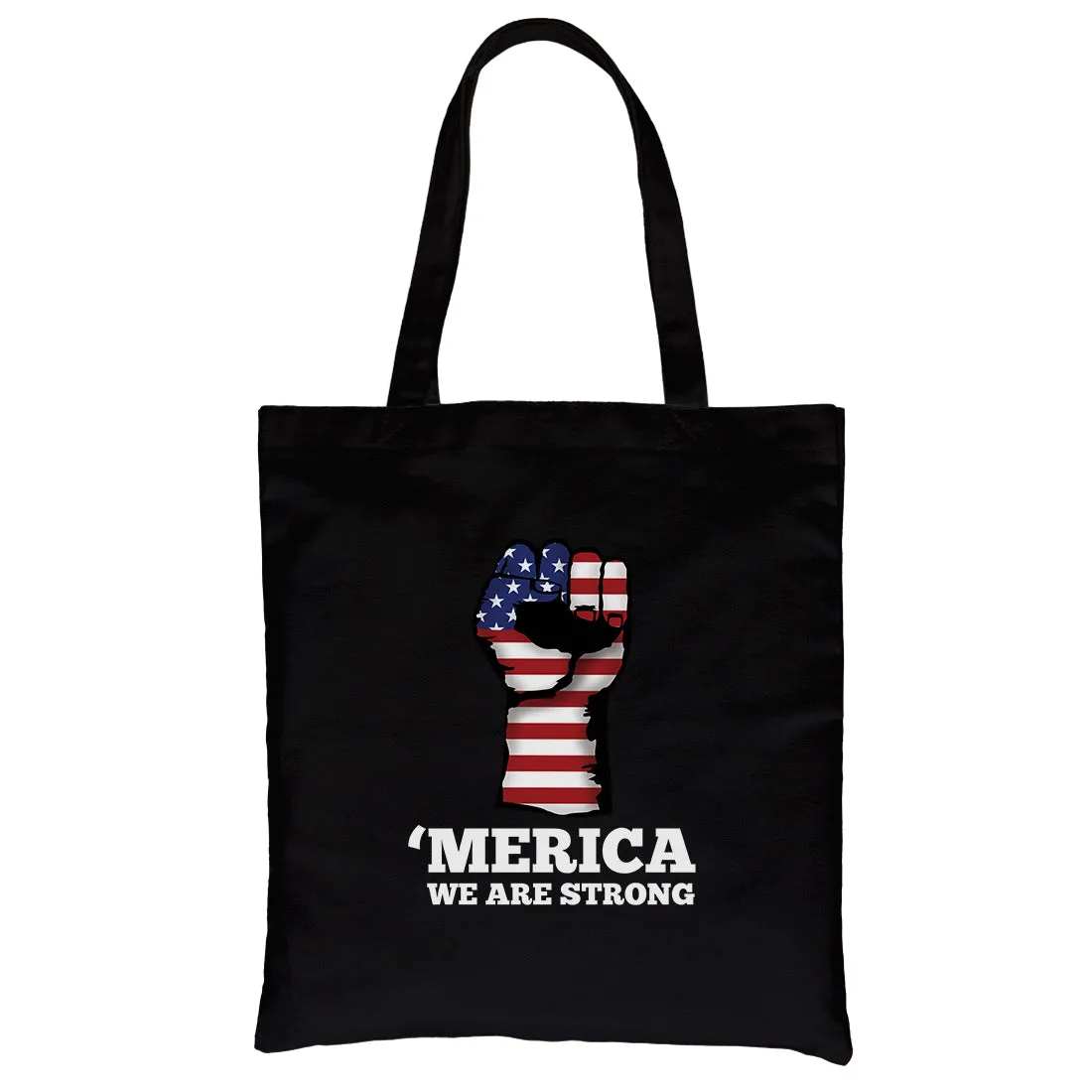 Merica We Strong Heavy Cotton Canvas Tote Bag Cute 4th of July Gift