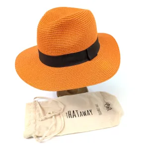 Orange Panama Folding Hat