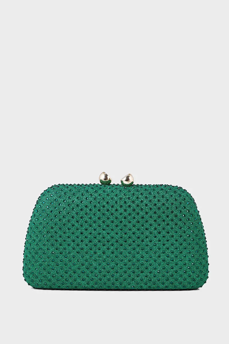 Party Wear Clutch B21595-Green