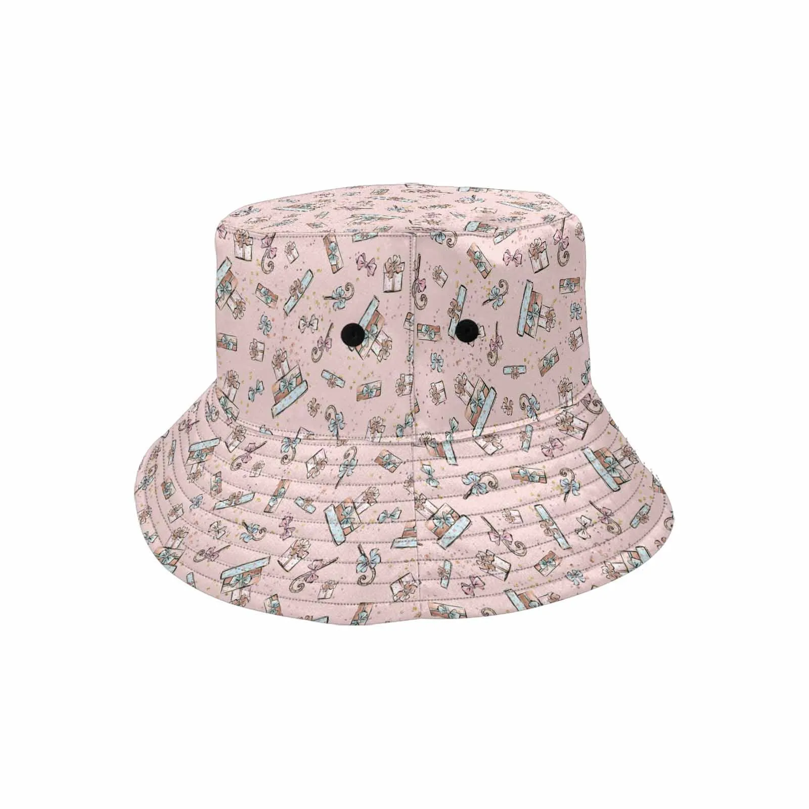 Pink Christmas Presents 50  Unisex Summer Single-Layer Bucket Hat