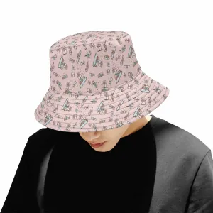 Pink Christmas Presents 50  Unisex Summer Single-Layer Bucket Hat