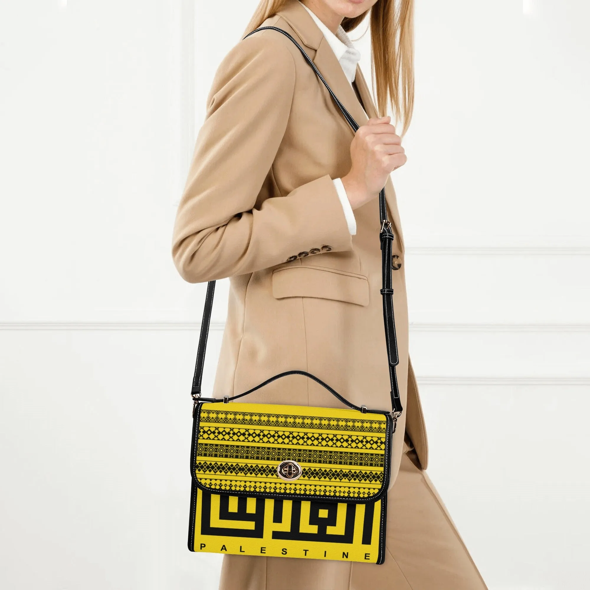 PU Leathe Elegant Yellow Shoulder Bag