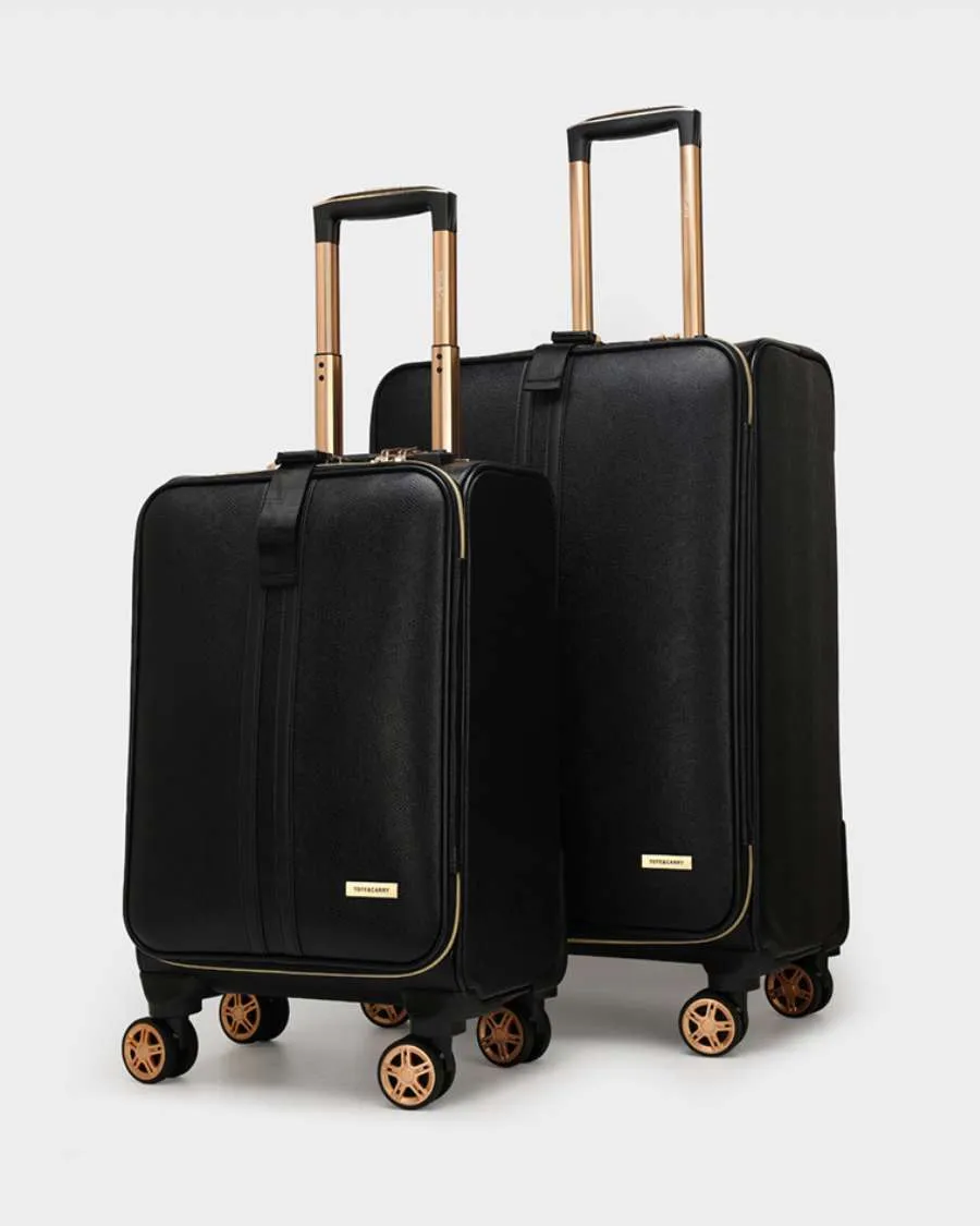 PY 2 Piece Suitcase Set in Black