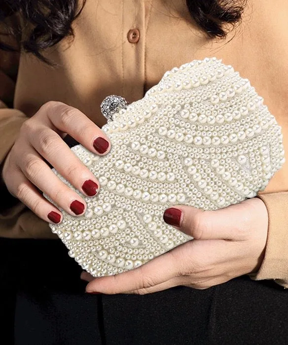 "Blaire" - Ivory Pearl Bridal Handbag Clutch