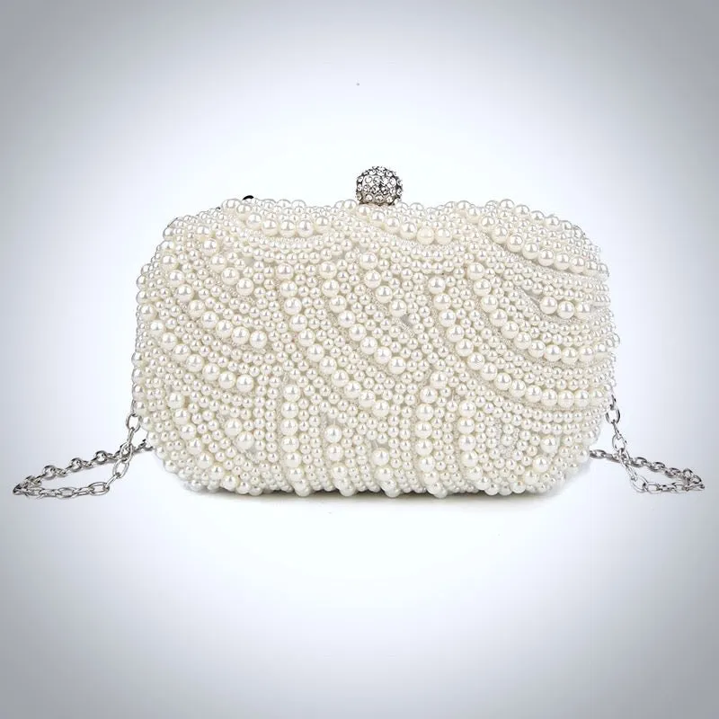 "Blaire" - Ivory Pearl Bridal Handbag Clutch