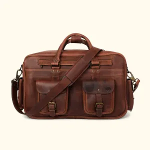 Roosevelt Buffalo Leather Pilot Bag - Large | Dark Oak