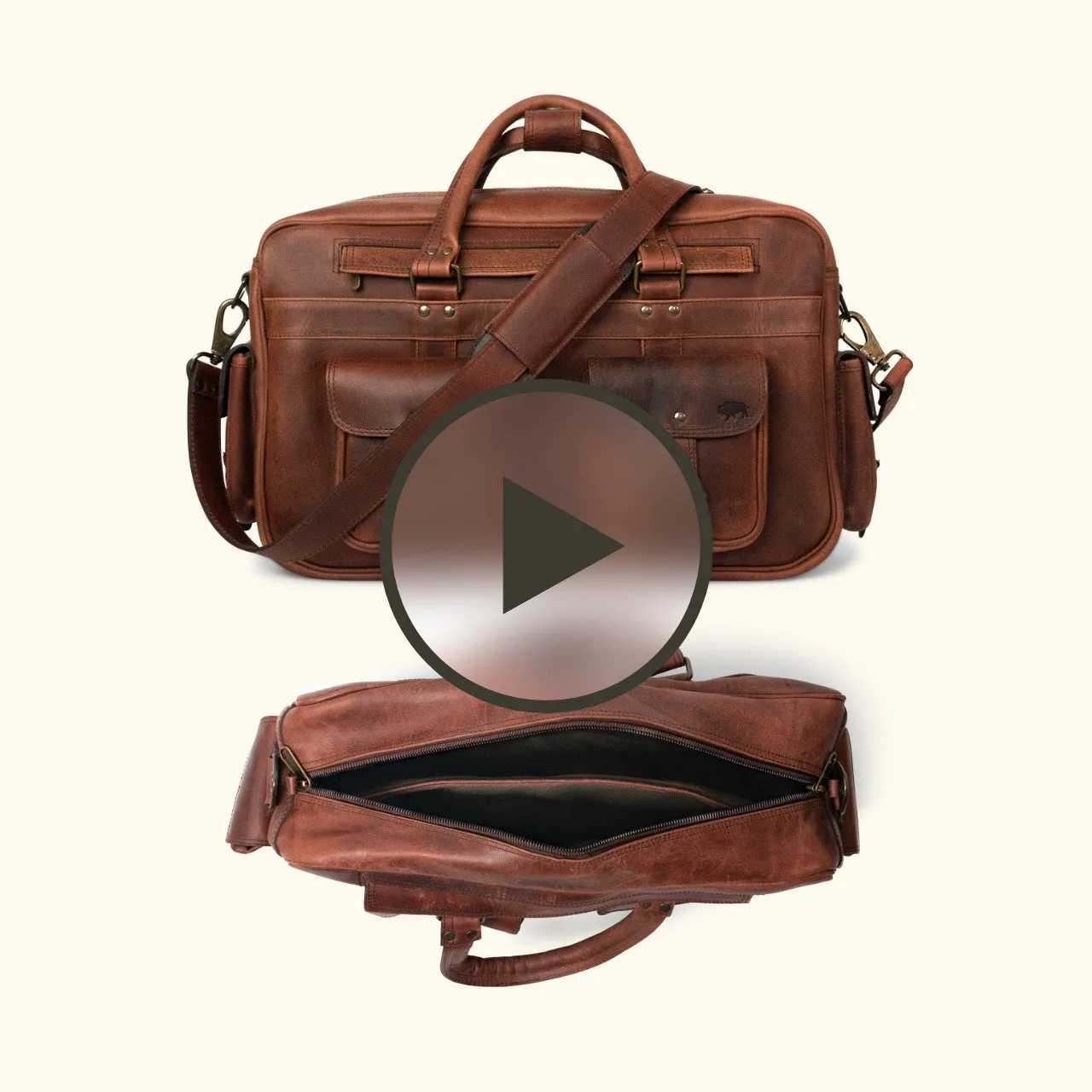 Roosevelt Buffalo Leather Pilot Bag - Large | Dark Oak