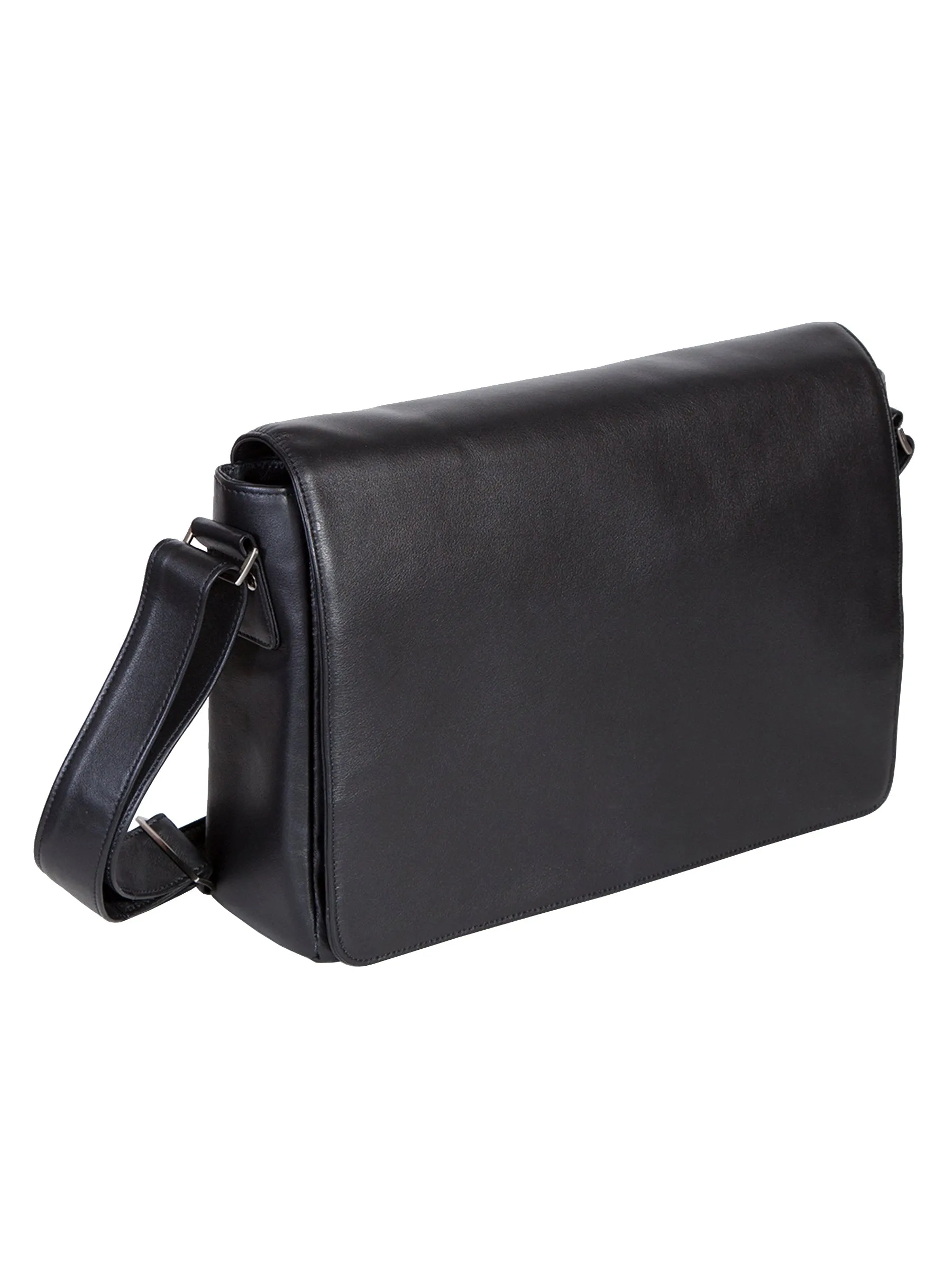 Scully Leather Soft Plonge Messenger Brief Black