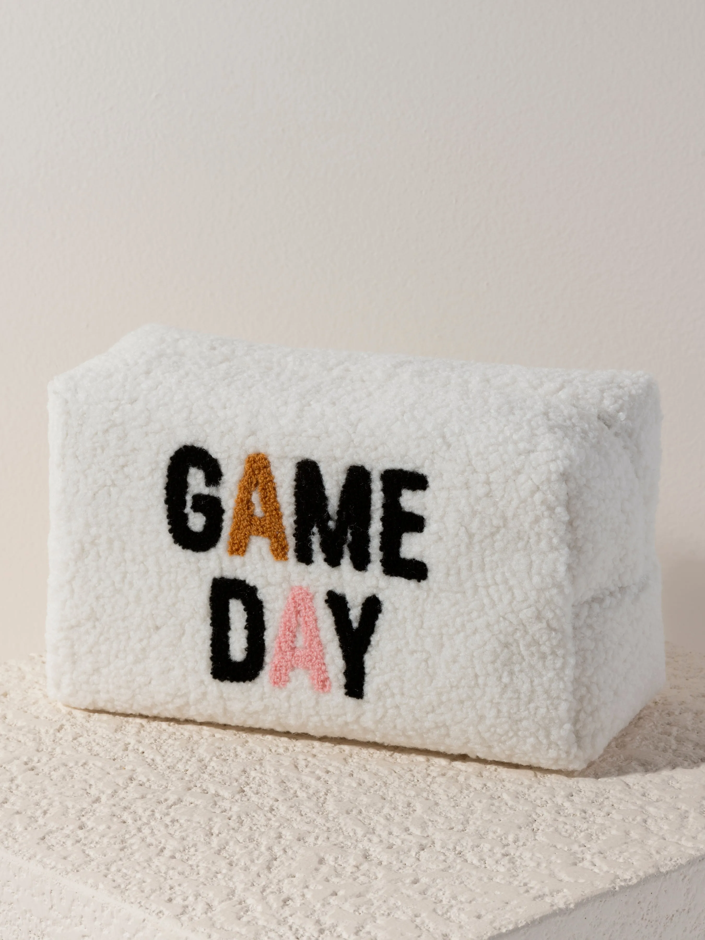 Shiraleah "Game Day" Sherpa Zip Pouch, Ivory