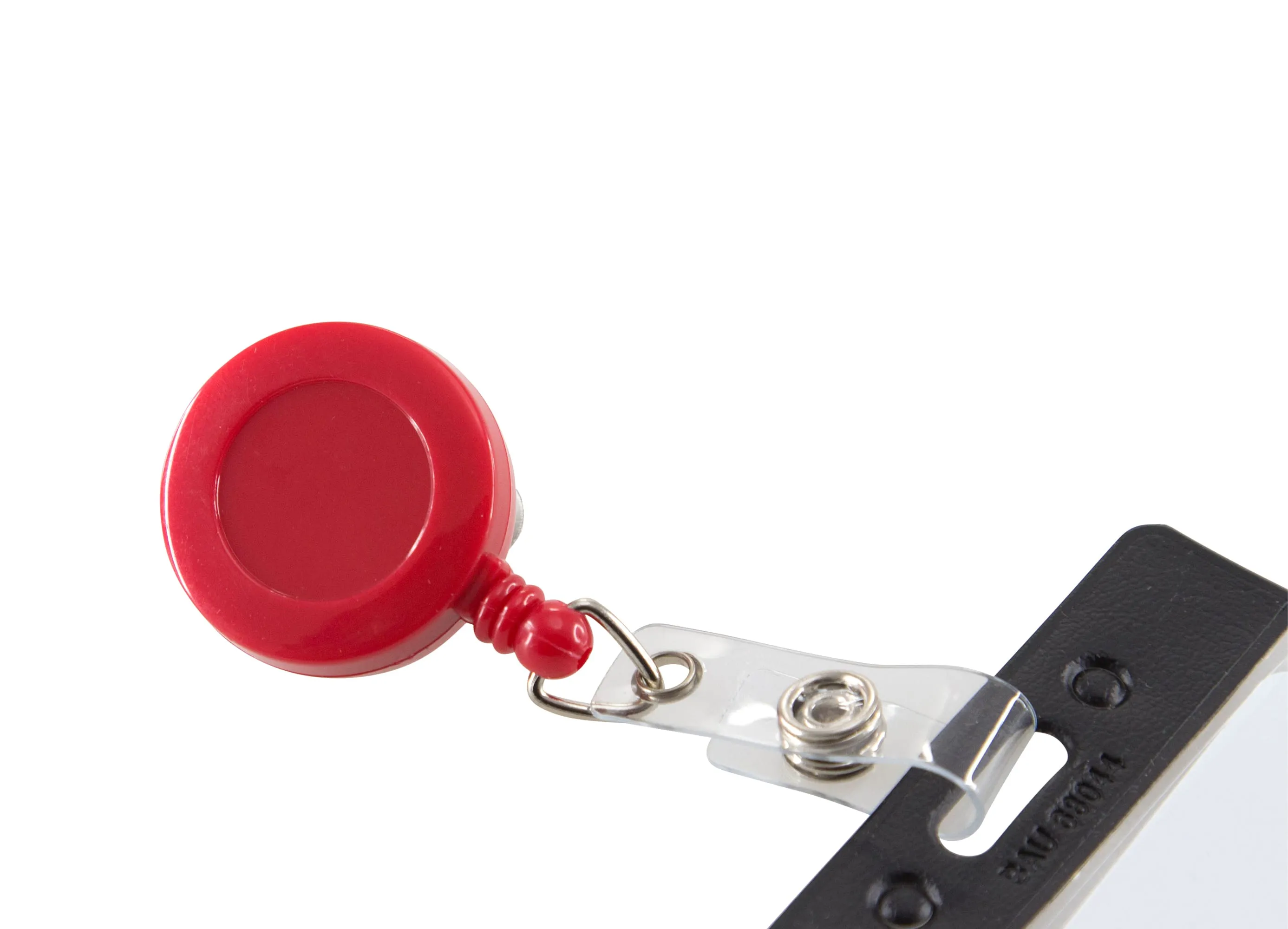 SICURIX Standard ID Badge Reel Round Swivel Spring Clip Strap RED (68842)