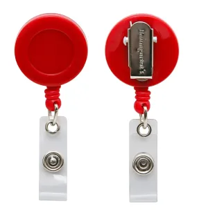 SICURIX Standard ID Badge Reel Round Swivel Spring Clip Strap RED (68842)