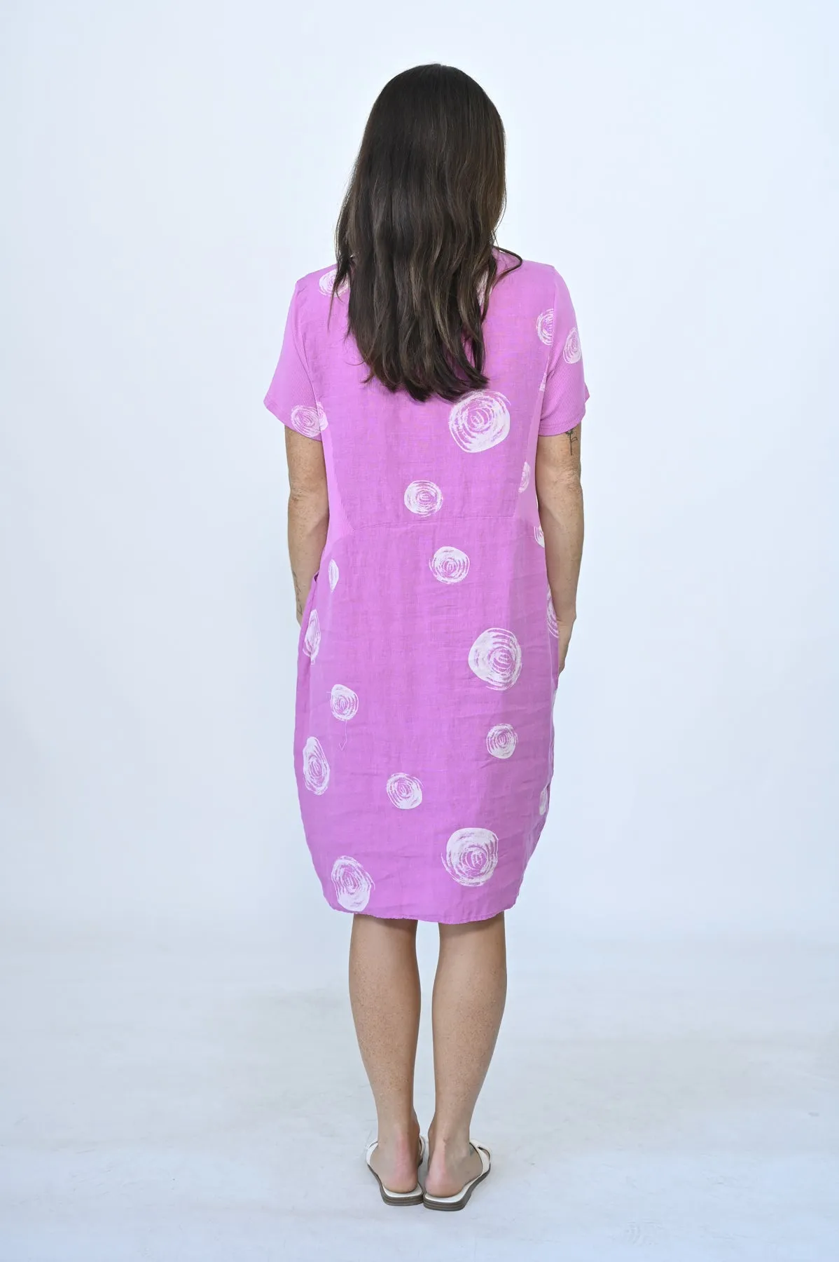 Swirl Print Dress Purple