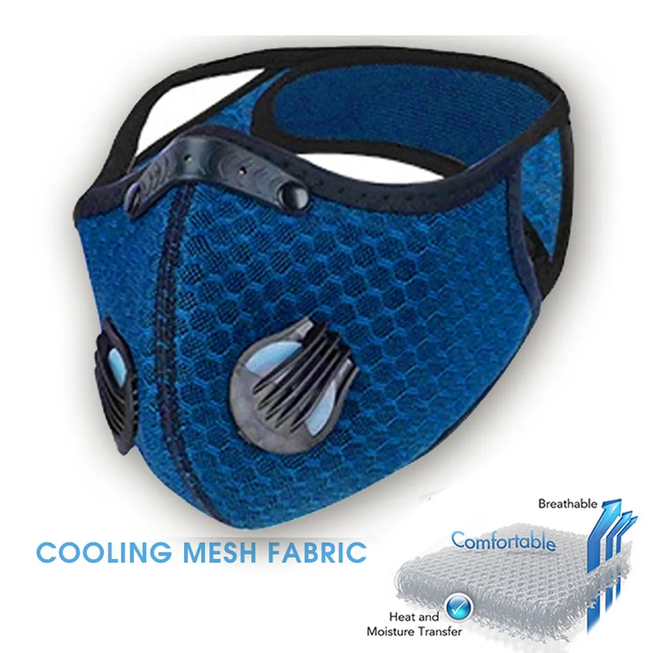 The perfect gym mask 3d cool mesh material with filter - Royal Blue