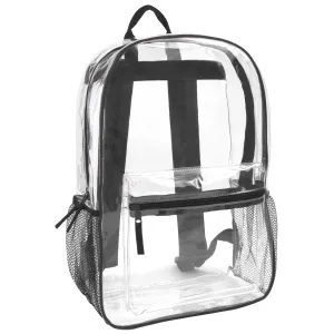 Wholesale Classic 17 Inch Clear Backpack - Black